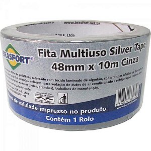 Fita Multiuso SILVER TAPE 48mm X 10m Cinza BRASFORT
