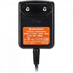 Fonte Chaveada Hayonik FCTP5001 5VDC 1A 5W P8 C+ 2,5mm Bivolt