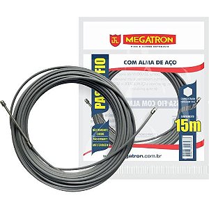 Passa Fio Com Alma de Aço 15m Cinza Megatron