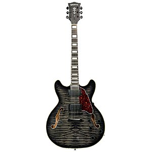Guitarra Semi Acústica Waldman Semi Hollow GHO220Q BK Preto