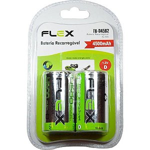 Bateria Recarregável 1.2V 4500mAh (C/2 Baterias) Flex
