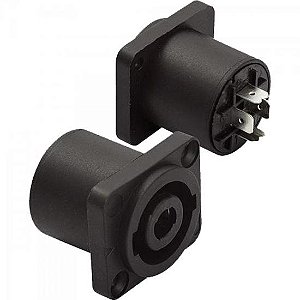Conector Speakon Fêmea 4 Pólos Painel JCSP0001 Preto STORM - PCT / 10