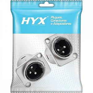 Conector XLR Macho Painel 3 Pólos Niquelado HX048M HYX - PCT / 2