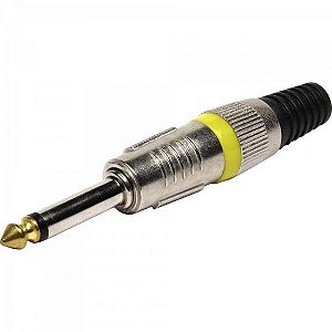 Plug P10 Mono Metal Ponta Gold Amarelo Storm - PCT / 5