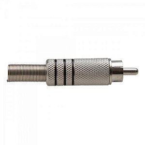 Plug RCA Niquelado Com Mola 3FX 5,8mm Preto Genérico - PCT / 10