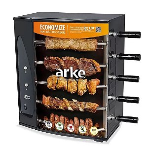 Assador Elétrico Rotativo Arke Vitta Smart 05 Espetos 220v Vtr332