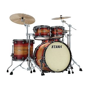 Bateria Shell Pack (4 Tambores) Bumbo 22 (Ruby Pacific Walnut Burst Hardware Smoked Black Nickel) Tama Starclassic Maple ME42TZUS-LRWB
