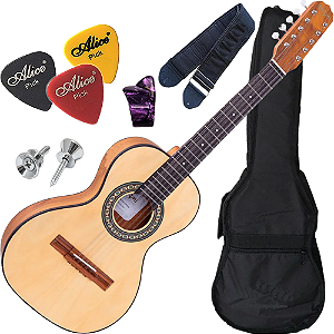 Kit Viola Caipira Cinturada Acústica Rv154 AC.F.I Rozini Natural