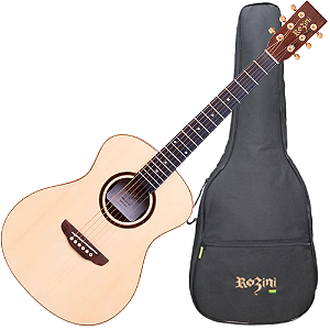 Violão Acústico Rozini Premium Mini Travel RX120.AC.N.LP