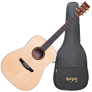 Violão Acústico Rozini Premium Folk RX321.AC.N.LP C/ Capa