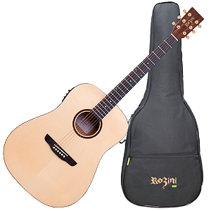 Violão Elétrico Rozini Premium Folk RX321.AT.N.LP C/ Capa