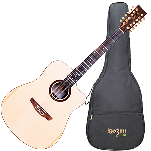 Violão Acústico Rozini Premium 12 Cordas RX420.AC.N.CT.LP