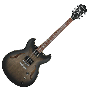 Guitarra Semiacústica Ibanez AS53 TKF Transparent Black Flat