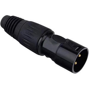 Plug Jack Cannon Macho Metálico Preto Storm - PCT / 5