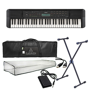 Kit Teclado Yamaha PSR-E283 Portátil Preto TX02