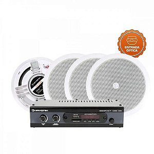 Kit Som Ambiente Compact 400OD CS630 - Sistema de Som Potente para Ambientes Internos e Externos