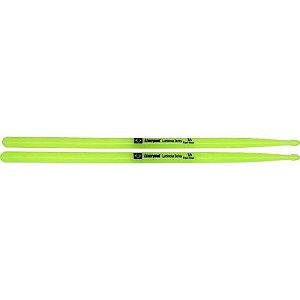 Baqueta Neon Verde 7A Luminous Fiber para Bateria - Liverpool - Par de 2 Unidades