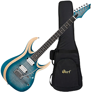 Guitarra Elétrica Cort X700 PIB Duality II Polar Ice Burst com Captadores Fishman Fluence e Bag