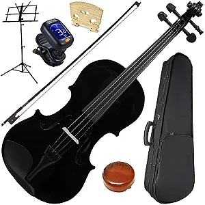 Kit Violino Preto Sverve Ronsani 3/4 Estojo Arco Breu C/ Acessórios