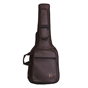 Capa Acolchoada Para Guitarra Premium Couro Marrom