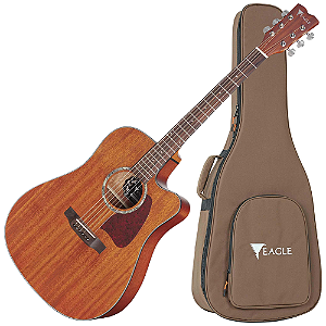 Violão Eletroacústico Eagle Folk EMD 660 STNT Natural Acetinado com Sistema TruVibe e Bag Deluxe