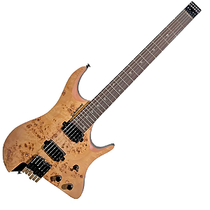 Guitarra Waldman WHL500-NAT Natural Satin Headless Premium com Captadores WLD Custom e Bag