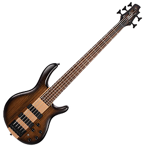 Contrabaixo Cort C5 Plus OVMH Antique Brown Burst 5 Cordas com Captadores Bartolini MK-1.