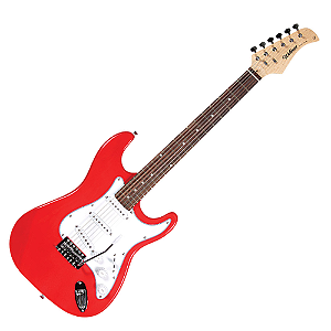 Guitarra Waldman ST-111 RD Red com Corpo Hardwood e Captadores Single Coil Hi-Gain