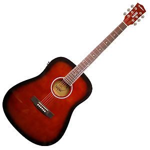 Violão Eletroacústico Waldman DCE 141 DSB Folk Aço e Pré-amplificador EQ-3RT