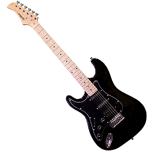 Guitarra Canhota Waldman ST-211L BBK Strato Preta HSS C/ Humbucker