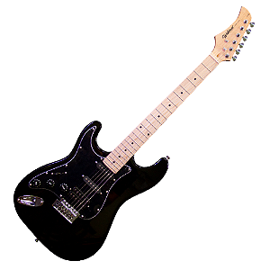 Guitarra Canhota Waldman ST-211L BBK Strato Preta HSS C/ Humbucker
