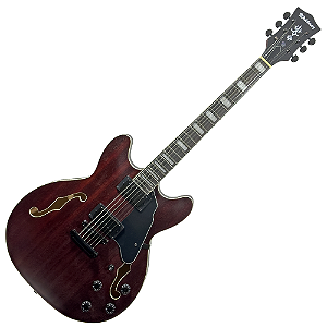 Guitarra Semiacústica Waldman GHO100 RDM Red Matte com Captação HH