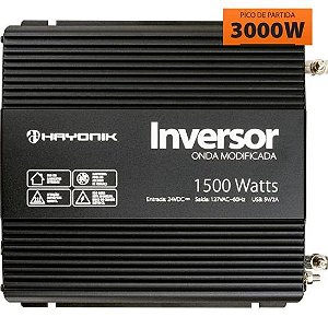 Inversor Automotivo HAYONIK PW12-6 Onda Modificada 1500W 24V/127V