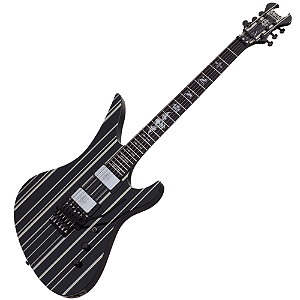 Guitarra Schecter Synyster Custom GBSPS Gloss Black with Silver Pinstripes com Captadores Synyster Gates Signature e Floyd Rose 1740