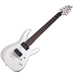 Guitarra Schecter C-7 Deluxe 7 Cordas SWHT Satin White com Captadores Diamond Plus e Ponte Tune-O-Matic