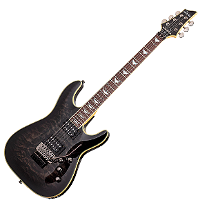 Guitarra Schecter Omen Extreme FR STBLK See-Thru Black com Diamond Plus e Floyd Rose Special