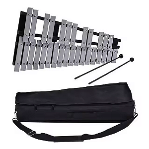 Xilofone Glockenspiel de 32 Notas com Baquetas e Bag