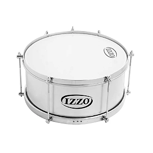 Caixa de Guerra Izzo 14" x 15cm em Alumínio Fosco com Pele Leitosa e 12 Afinações