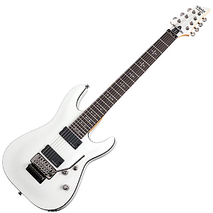 Guitarra Schecter Demon-7 FR Vintage White 7 Cordas com Captadores Duncan Designed HB-105 e Ponte Floyd Rose Special