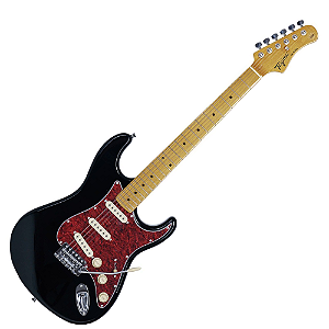 Guitarra Tagima TG-530 BK Black com Captadores Single Coil e Ponte Synch Tremolo