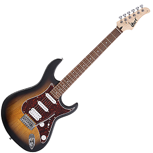 Guitarra Cort G110 OPSB Open Pore Sunburst com Captadores Powersound HSS e Ponte Vintage Tremolo