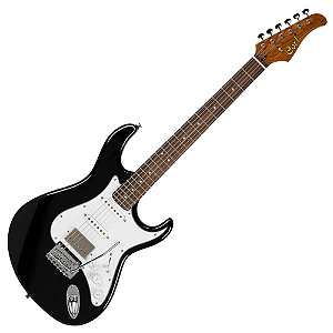 Guitarra Cort G260CS BK Black com Captadores Voiced Tone HSS e Braço Roasted Maple