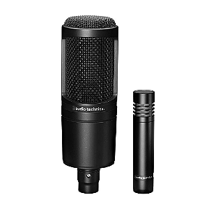 Kit Microfone Audio-Technica AT2041SP Estúdio com AT2020 Large Diaphragm e AT2021 Small Diaphragm - Cardióide para Vocais e Instrumentos