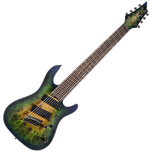 Guitarra Cort KX508 MSII MBB Mariana Blue Burst 8 Cordas com Captadores Fishman Fluence Modern Humbucker e Ponte Hipshot