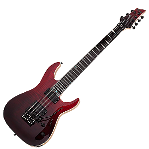 Guitarra Schecter C-7 FR S SLS Elite BBS Blood Burst 7 Cordas com Captadores Fishman Fluence, Sustainiac e Ponte Floyd Rose