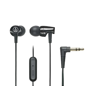 Fone de Ouvido Audio-Technica ATH-CLR100iSBK Preto com Microfone e Controle para Smartphone