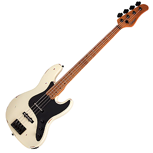 Contrabaixo Schecter J-4 Sixx WIV Worn Ivory com Captadores EMG 35J e 35P4 e Ponte Schecter Custom String-Thru