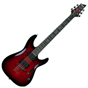 Guitarra Schecter Demon-6 CEP Cat's Eye Pearl com Captadores Schecter USA SuperCharger Mach-6 e Ponte Hipshot Hardtail