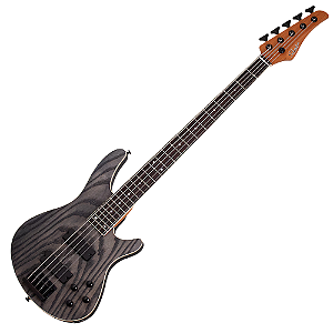 Contrabaixo Schecter CV-5 CEP Cat's Eye Pearl 5 Cordas com Captadores Schecter Diamond J-Bucker e Ponte Schecter Custom String-Thru