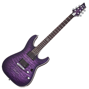 Guitarra Schecter C-1 Platinum SPB Satin Purple Burst com Captadores EMG 81/85 e Ponte Tune-O-Matic com String-Thru Body